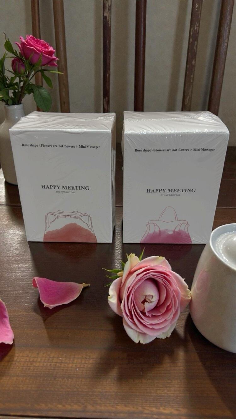 TWO Happy Meeting Joy at Meeting Rose Shaped Mini Massagers for Women SEALED